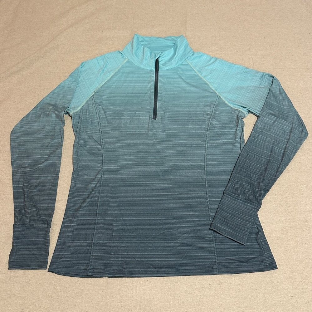 Stoic 1/4 Zip Lightweight Pullover Base Layer Long Sleeve Shirt Gradient Blue XL